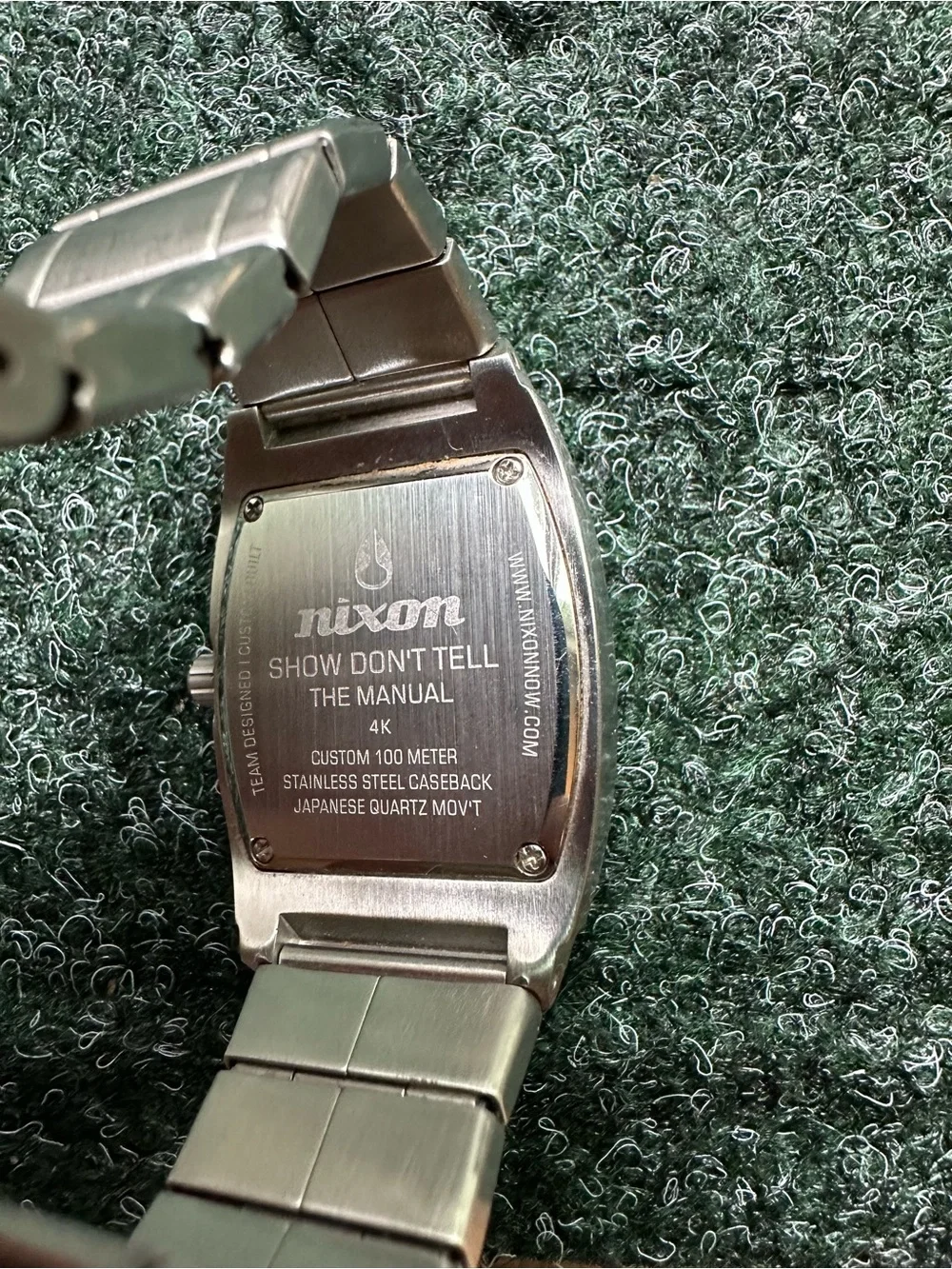 Vintage Men’s Nixon Show Don’t Tell The Manual Watch Silver/Black